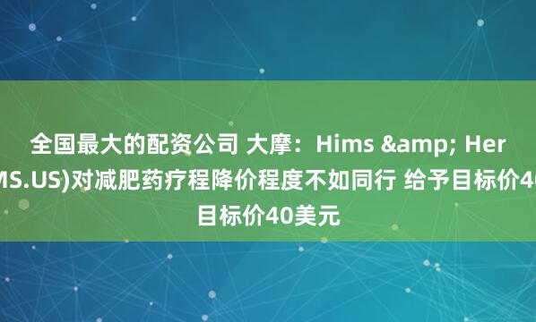 全国最大的配资公司 大摩：Hims & Hers(HIMS.US)对减肥药疗程降价程度不如同行 给予目标价40美元
